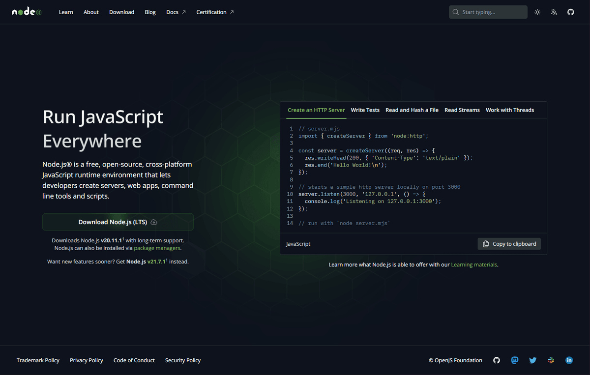 Node.js — Diving into the Node.js Website Redesign